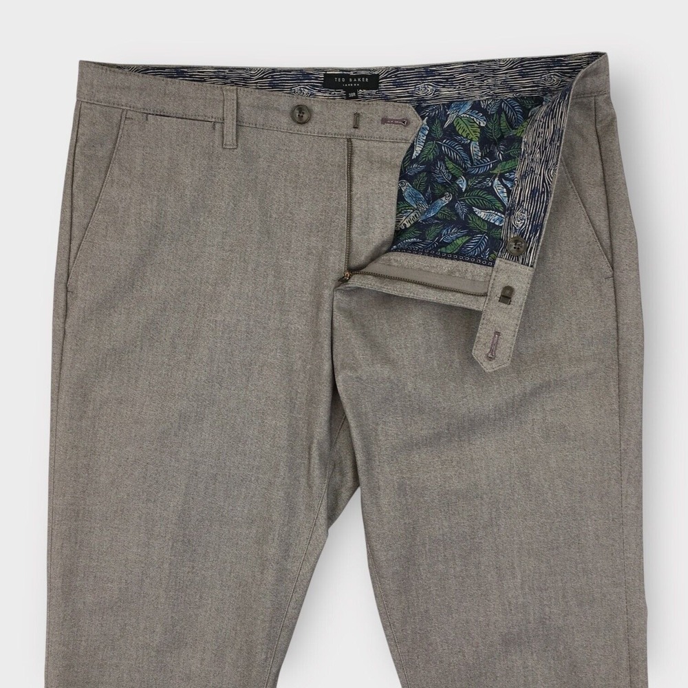 TED BAKER Mens Dress Pants Flat Front Cotton Casual Trousers Size‎ 38